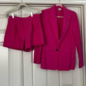 A new day Vibrant Pink Blazer and Shorts Set Size S